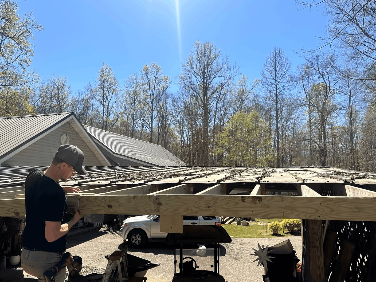 Carport structure framing overview